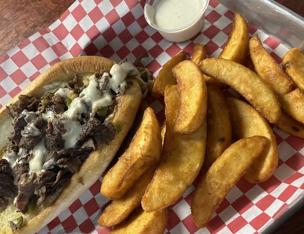 Philly Cheese Steak and Homemade Chips
